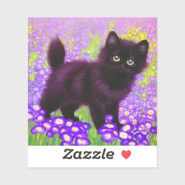 Gustav Klimt Black Kitten Sticker (Sheet)