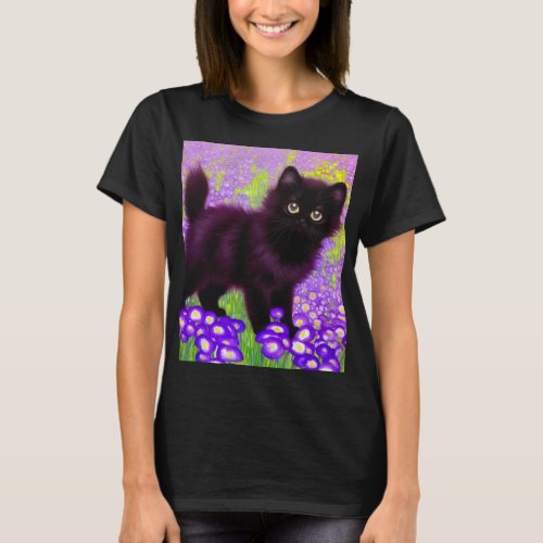 Gustav Klimt Black Kitten T_Shirt