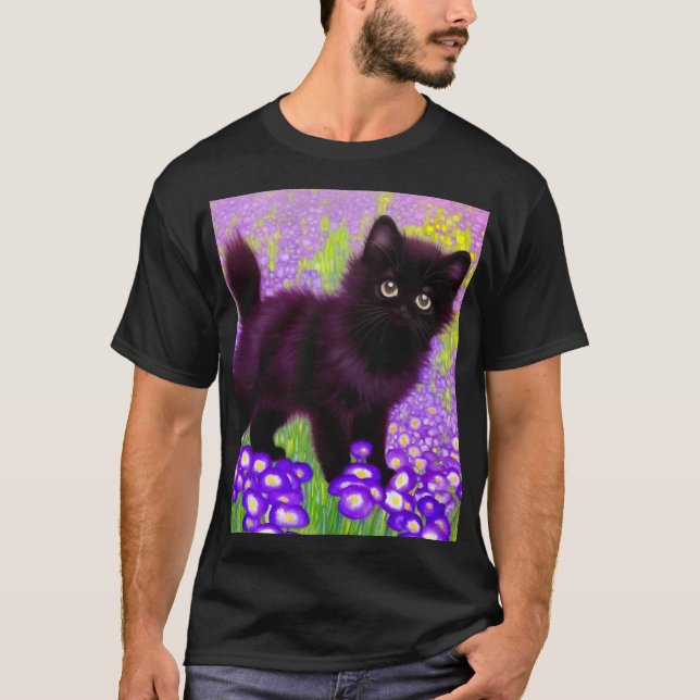 Gustav Klimt Black Kitten T-Shirt (Front)
