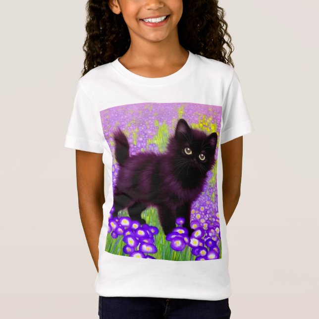 Gustav Klimt Black Kitten T-Shirt (Front)