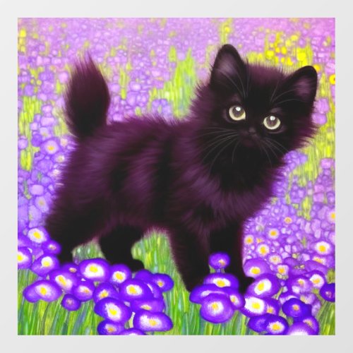 Gustav Klimt Black Kitten Window Cling