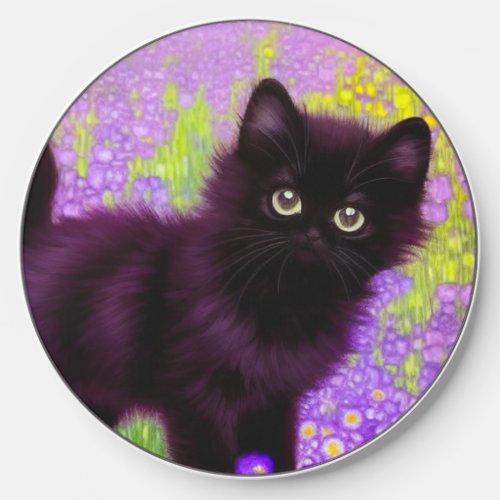 Gustav Klimt Black Kitten Wireless Charger