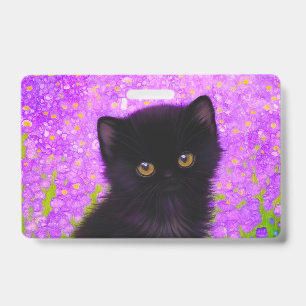Gustav Klimt Cat Badge