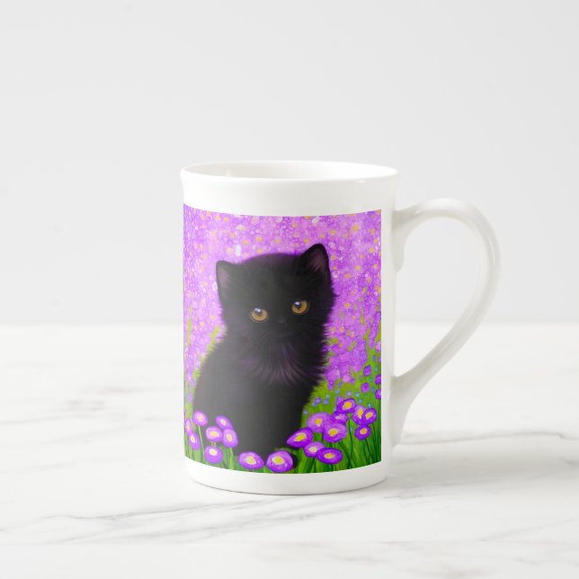 Gustav Klimt Cat Bone China Mug (Right)
