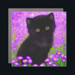 Gustav Klimt Cat Car Magnet<br><div class="desc">Car Magnet featuring a Gustav Klimt cat! This fluffy kitty sits in a green field of purple flowers. A purr-fect gift for cat lovers and Austrian art enthusiasts!</div>