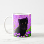 Gustav Klimt Cat Coffee Mug<br><div class="desc">Coffee Mug featuring a Gustav Klimt cat! This fluffy kitty sits in a green field of purple flowers. A purr-fect gift for cat lovers and Austrian art enthusiasts!</div>