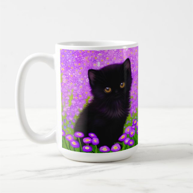 Gustav Klimt Cat Coffee Mug (Left)