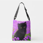 Gustav Klimt Cat Crossbody Bag<br><div class="desc">Crossbody Bag featuring a Gustav Klimt cat! This fluffy kitty sits in a green field of purple flowers. A purr-fect gift for cat lovers and Austrian art enthusiasts!</div>