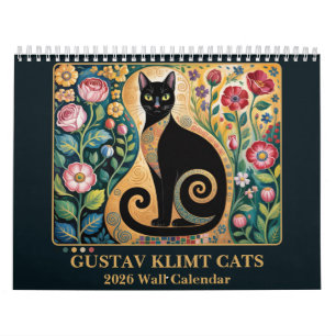 Gustav Klimt Cat Elegant Art Nouveau Cat 2026 Calendar