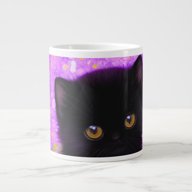 Gustav Klimt Cat Giant Coffee Mug (Front)