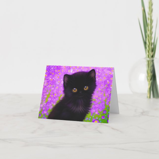 Gustav Klimt Cat Invitation (Front)