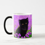 Gustav Klimt Cat Magic Mug<br><div class="desc">Magic Mug featuring a Gustav Klimt cat! This fluffy kitty sits in a green field of purple flowers. A purr-fect gift for cat lovers and Austrian art enthusiasts!</div>