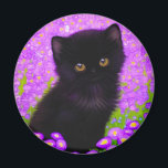 Gustav Klimt Cat Magnet<br><div class="desc">Magnet featuring a Gustav Klimt cat! This fluffy kitty sits in a green field of purple flowers. A purr-fect gift for cat lovers and Austrian art enthusiasts!</div>