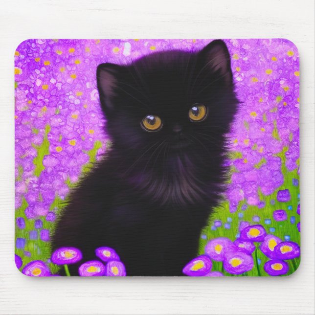 Gustav Klimt Cat Mouse Pad (Front)