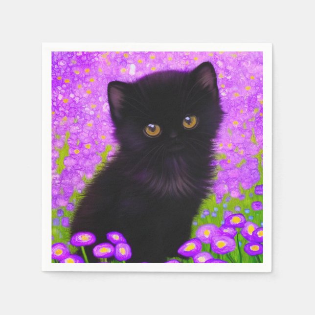 Gustav Klimt Cat Napkins (Front)