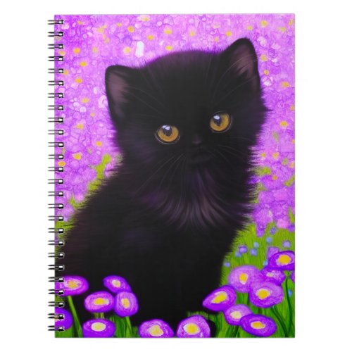 Gustav Klimt Cat Notebook