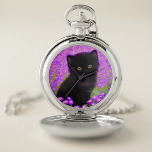 Gustav Klimt Cat Pocket Watch