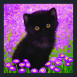 Gustav Klimt Cat Poster<br><div class="desc">Poster featuring a Gustav Klimt cat! This fluffy kitty sits in a green field of purple flowers. A purr-fect gift for cat lovers and Austrian art enthusiasts!</div>