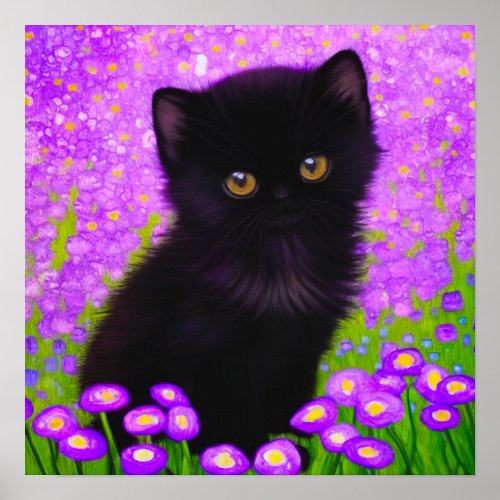 Gustav Klimt Cat Poster