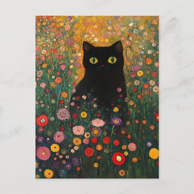 Gustav Klimt Cat Vintage Postcard  (Front)