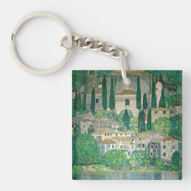Gustav Klimt - Church in Cassone Keychain (Front)