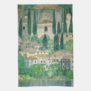 Gustav Klimt - Church in Cassone Kitchen Towel