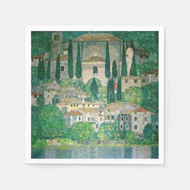 Gustav Klimt - Church in Cassone Napkins (Front)