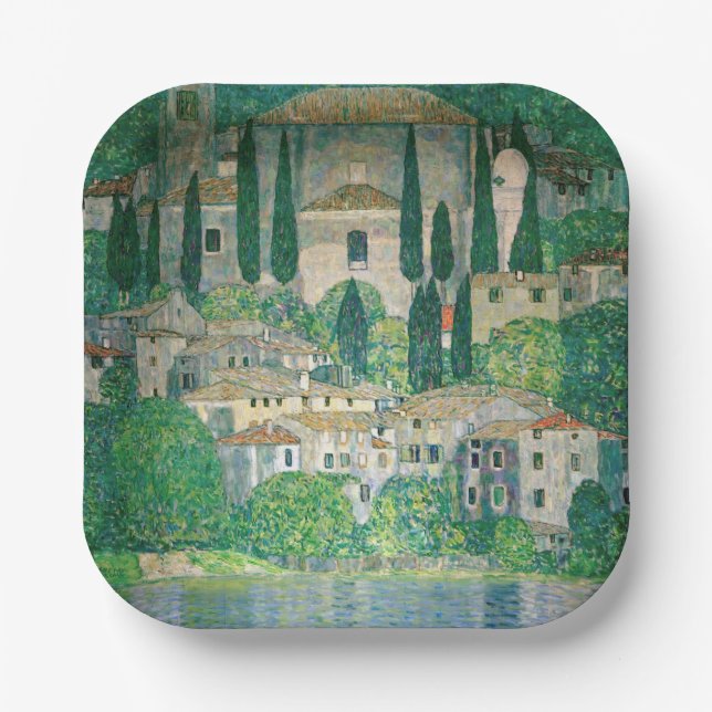 Gustav Klimt - Church in Cassone Paper Plates (Front)
