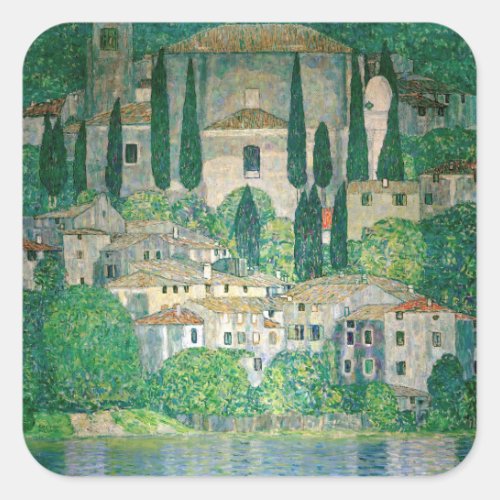 Gustav Klimt _ Church in Cassone Square Sticker