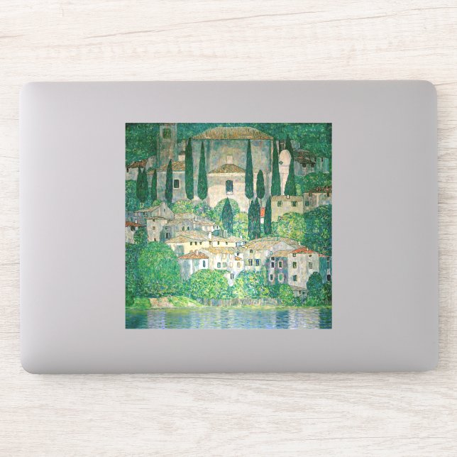Gustav Klimt - Church in Cassone Sticker (Computer)