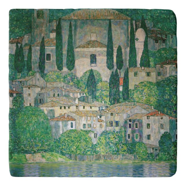 Gustav Klimt - Church in Cassone Trivet (Front)