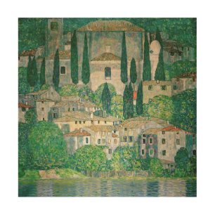 Gustav Klimt - Church in Cassone Wood Wall Art