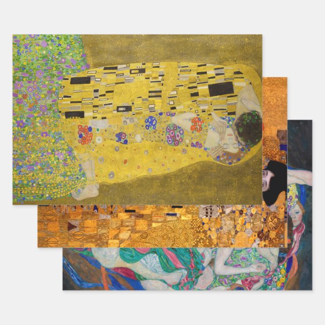 Gustav Klimt Collection, Decoupage Wrapping Paper Sheets (Set)