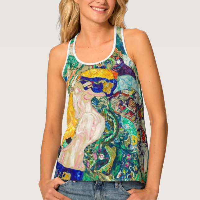 Gustav Klimt Colorful Design Tank Top (Front)