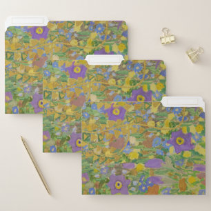 Gustav Klimt Columbine & Poppies Art Nouveau File Folder