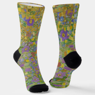 Gustav Klimt Columbine & Poppies Art Nouveau Socks