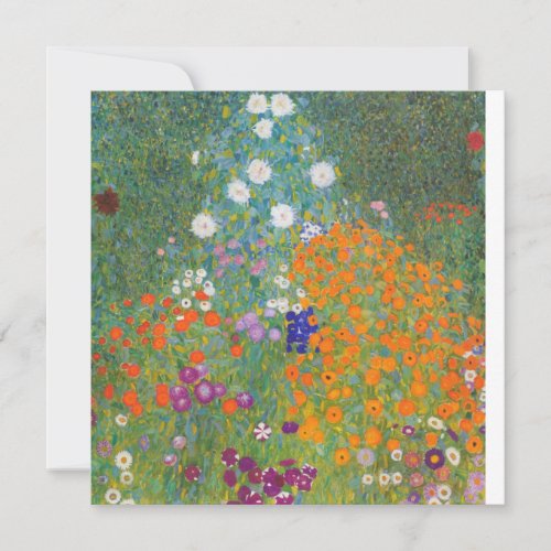 Gustav Klimt Cottage Garden Painting Flat Card 