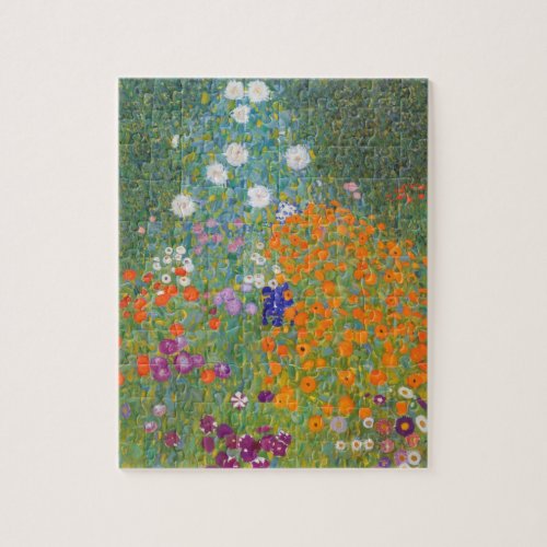 Gustav Klimt Cottage Garden Painting  Jigsaw Puzzle