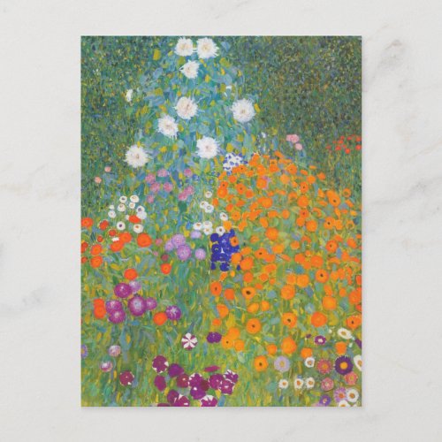 Gustav Klimt Cottage Garden Painting  Postcard