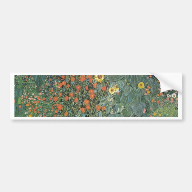 Gustav Klimt - Country Garden Sunflowers Flowers Bumper Sticker (Front)