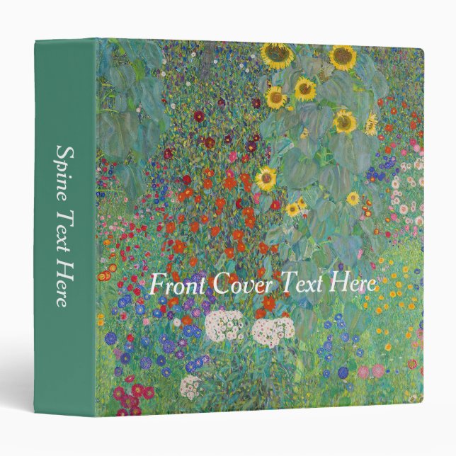 Gustav Klimt - Country Garden with Sunflowers 3 Ring Binder (Front/Spine)