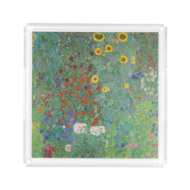 Gustav Klimt - Country Garden with Sunflowers Acrylic Tray (Front)