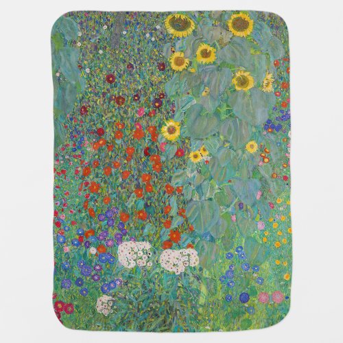 Gustav Klimt _ Country Garden with Sunflowers Baby Blanket