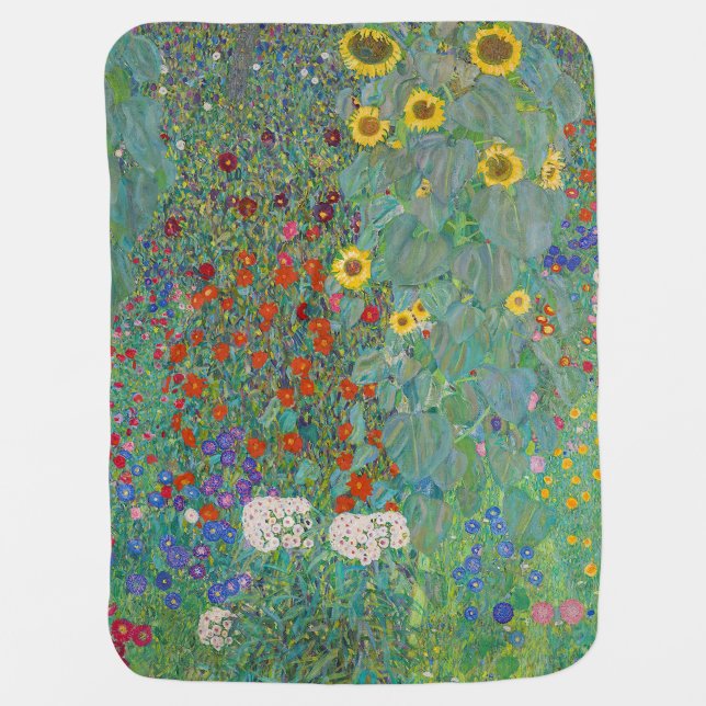 Gustav Klimt - Country Garden with Sunflowers Baby Blanket (Front)