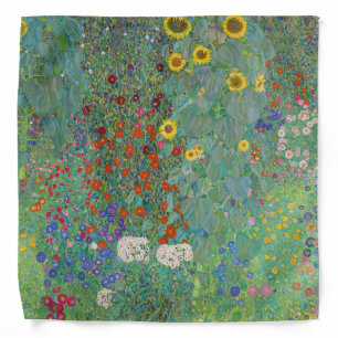 Gustav Klimt - Country Garden with Sunflowers Bandana