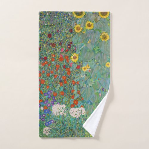 Gustav Klimt _ Country Garden with Sunflowers Bath Towel Set