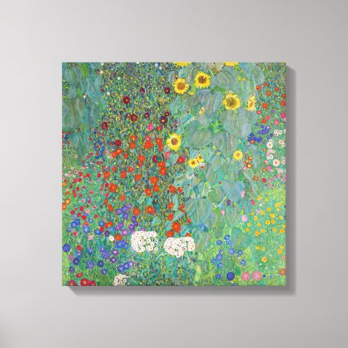 Gustav Klimt _ Country Garden with Sunflowers Canvas Print