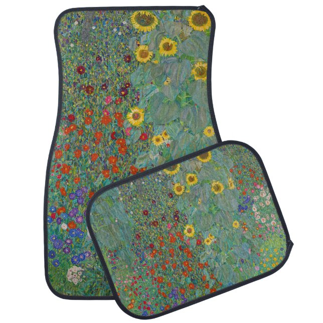 Gustav Klimt - Country Garden with Sunflowers Car Floor Mat (Set)