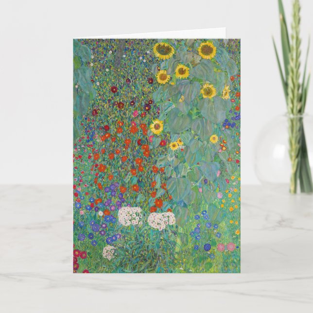 Gustav Klimt - Country Garden with Sunflowers Card (Front)