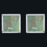 Gustav Klimt - Country Garden with Sunflowers Cufflinks<br><div class="desc">Country Garden with Sunflowers / Farm Garden with Sunflowers - Gustav Klimt in 1905-1906</div>